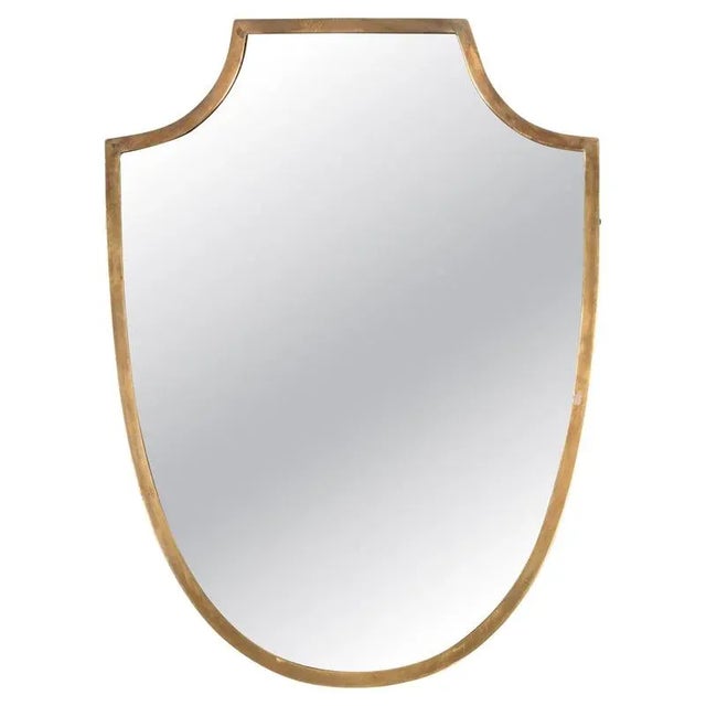 Italian Brass Shield-Shaped Mirror by Gio Ponti, 1950s For Sale - Image 14 of 14