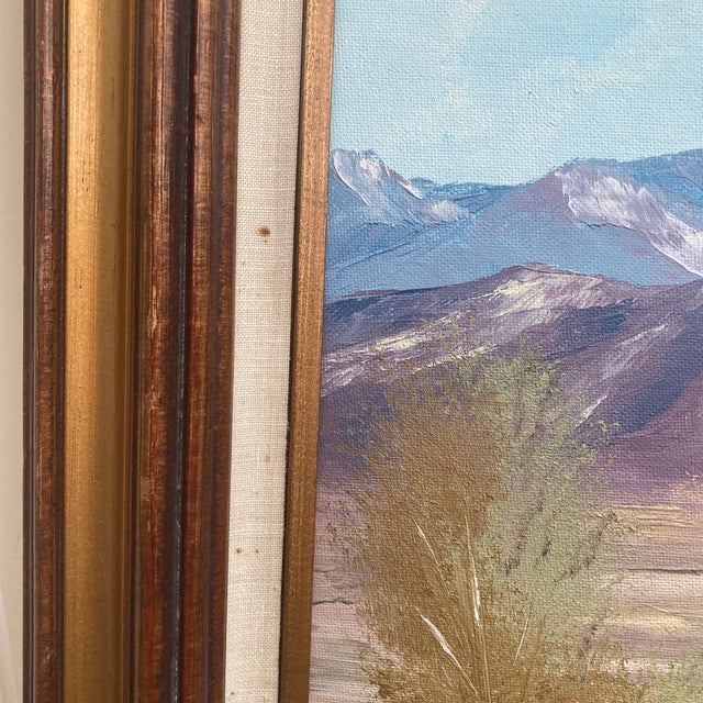 Mid-Century Modern Impasto Desert Landscape Oil Painting Framed - California Western Art For Sale - Image 10 of 12