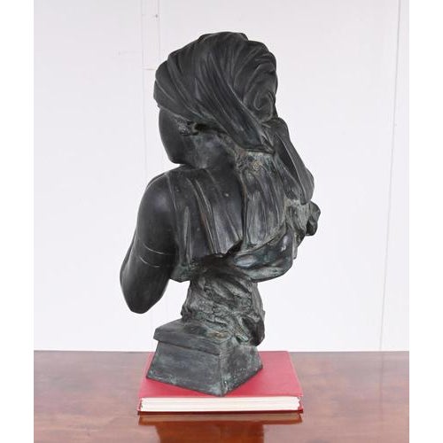 Metal Villanis, Art Nouveau Bust of Rebecca at the Well, 1800s, Bronze For Sale - Image 7 of 10
