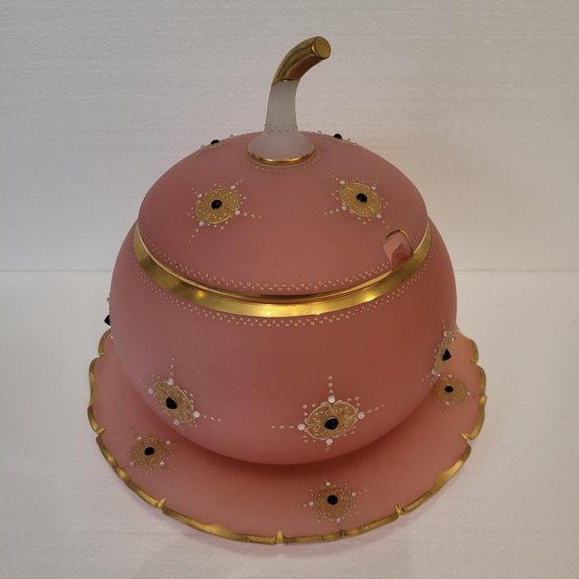 Napoleon III Pumpkin-Shaped Pink Opaline Glass Punch Bowl from Baccarat, France, 1890s For Sale - Image 14 of 18