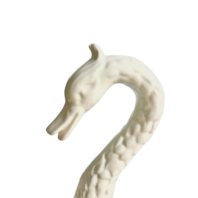 Ceramic Elegant Mid 20th Century Ceramic Swan Decorative Planter or Bowl 20” Wide For Sale - Image 7 of 16