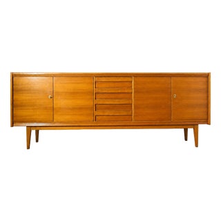 Mid-Century Modern Architectural Sideboard in Okoumé For Sale