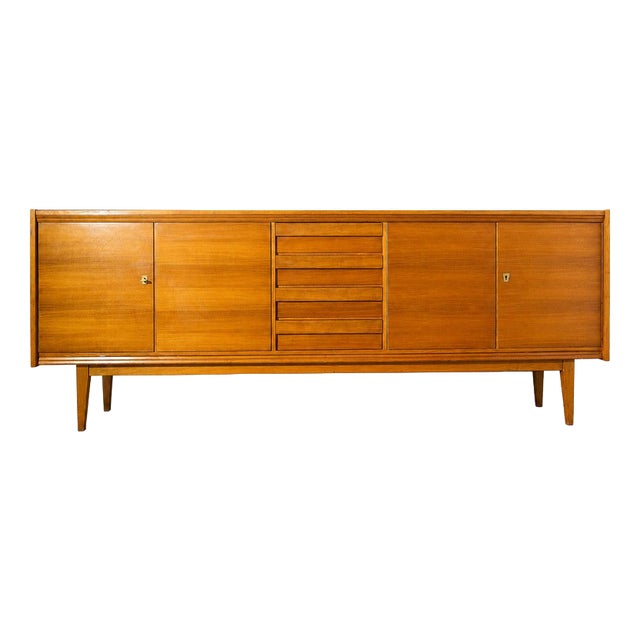 Mid-Century Modern Architectural Sideboard in Okoumé For Sale
