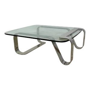 Garry Gutterman “Odessey” Polished Steel and Glass Coffee Table, 1974