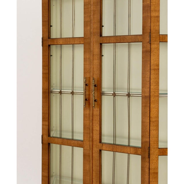 Wood Neoclassical Style Fruitwood and Glass Vitrine For Sale - Image 7 of 10