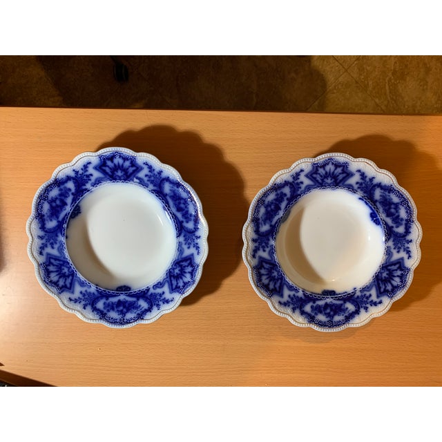 Antique Grindley England Alaska Flow Blue Soup Bowls- a Pair | Chairish