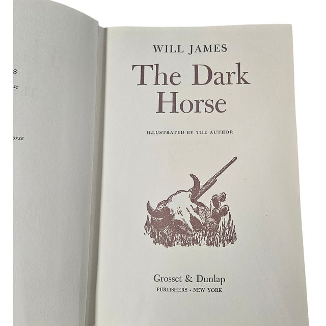 First Edition Of, "The Dark Horse" by Will James, 1939, With Illustrations by James For Sale - Image 4 of 4