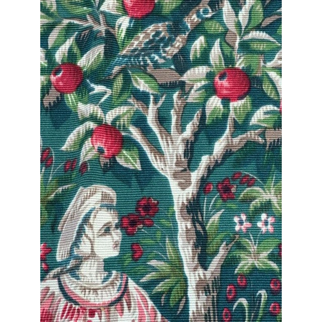 Vintage French Aubusson Screen Printed Tapestry with Medieval Design, 1960s For Sale - Image 9 of 18
