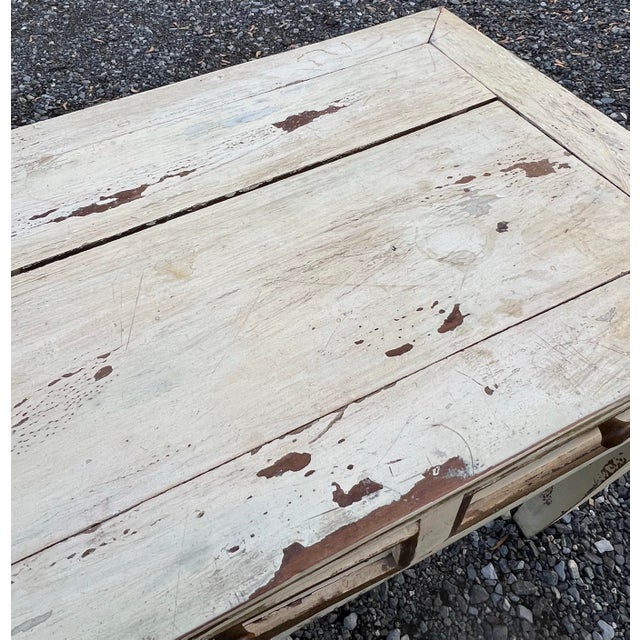 Wood Gustavian Style Rustic Three Drawer Console Table For Sale - Image 7 of 12