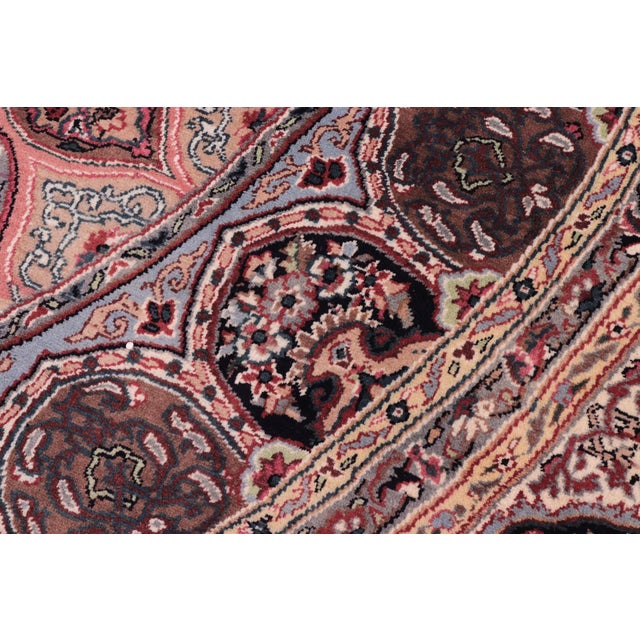 Textile Medallion 1990's Pak-Persian Pink/Beige Wool Round Rug- 10'2'' X 10'5'' For Sale - Image 7 of 9