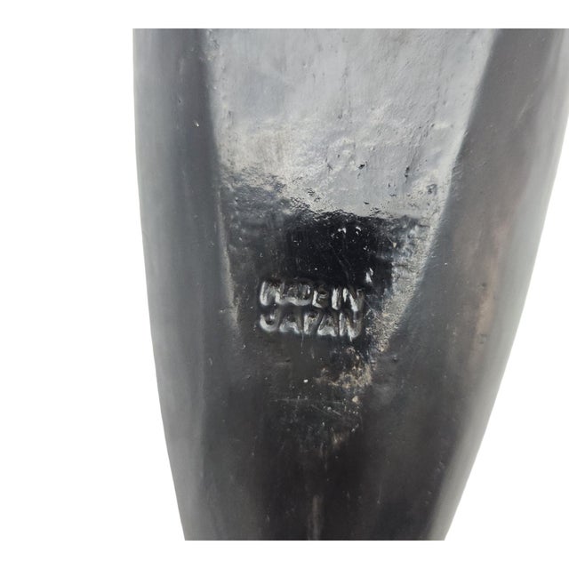 Art Deco Tokanabe Style Wall Pocket Vase Black Gilt Bird Floral Decor 9.5" Japan For Sale - Image 9 of 9