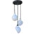 Edendale Angled Opal Hanging 3 Pendant Light Fixture For Sale