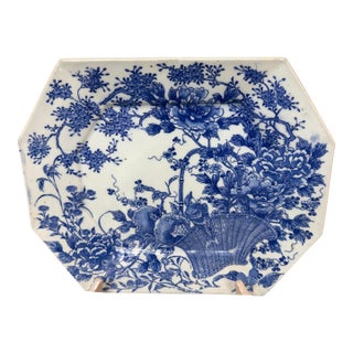 Antique 19th Century Blue and White Imari Platter For Sale