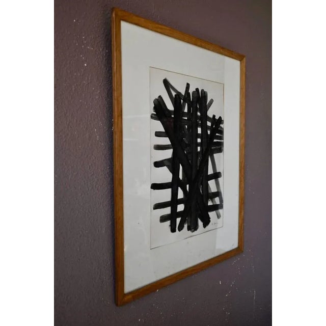 Abstract painting signed H. Doll, dated 1972. Wood frame. Painted. Original. 46.5cm by 31cm for the painting. 68.5cm by...