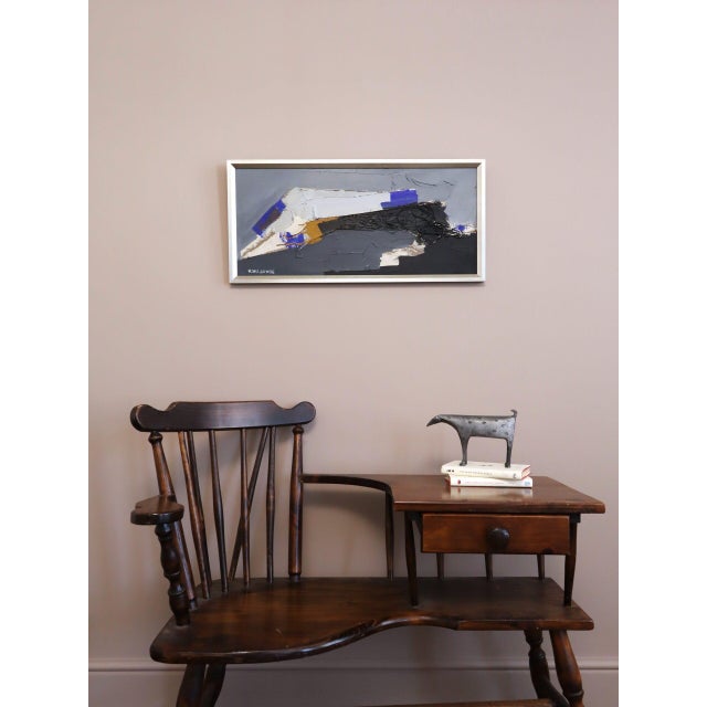 Mid-Century Modern Mid-Century Modern 'Blue Echoes' Vintage Original Abstract Oil Painting by Swedish Artist Hans Osswald (1919-1983), Framed For Sale - Image 3 of 15