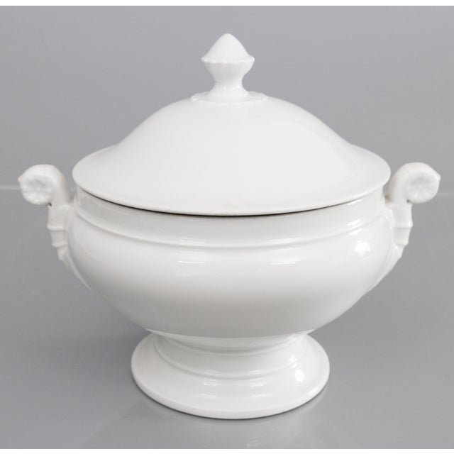 Farmhouse Antique French White Ironstone Lidded Soup Tureen For Sale - Image 3 of 9