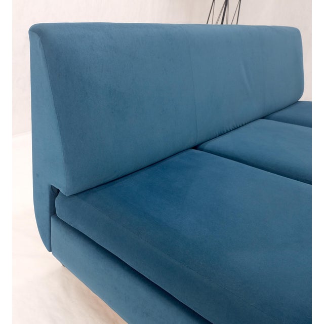 Marco Zanuso Sofa for Arflex Mid Century Italian Modern Teal Upholstery Clean! For Sale - Image 11 of 18
