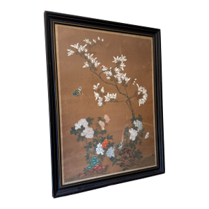 Early 20th Century Antique Chineese Bird Paining on Paper ~ Framed #2