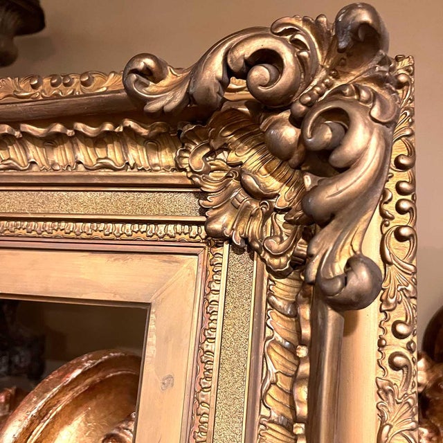 Very Large American Victorian Giltwood and Gesso Painting/Mirror Frame For Sale - Image 10 of 12