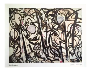 Lee Krasner Foundation Abstract Expressionist Lithograph Print Poster " Gothic Landscape " 1961