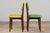 Mid Century Modern French Oak Dining Chairs in Rainbow Vinyl - Set of 6 For Sale - Image 12 of 18