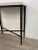 Stylish Contemporary Carrara Marble Console Table, black metal base, showroom floor sample