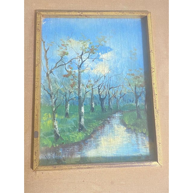 River and Trees, Early 20th Century, Oil Painting, Framed For Sale - Image 14 of 15