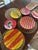 Pink West Elm Melamine Plates With Colorful Geometric Prints & Animal Illustrations by Artist Rachel Kozlowski From 2013 Collaboration - Set of 35 For Sale - Image 8 of 10