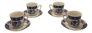 Royal Staffordshire Cathay J&g Meakin Cups & Saucers - Service for 4