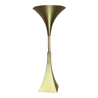 Satin Brass Modern Sculptural Design Table Lamp For Sale