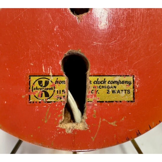 Rare Mid Century Modern George Nelson Orange Ball Clock Model 4755 For Sale - Image 10 of 10