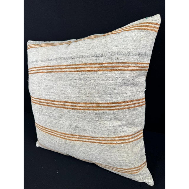 Turkish Hemp Pillow Cushion Natural Beige Rust Pillow Cushion Cover 24x24 #30345 Enhance your home decor with our Kilim...