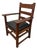 Antique Arts & Crafts Stickley Style Mission Oak Arm Chair For Sale