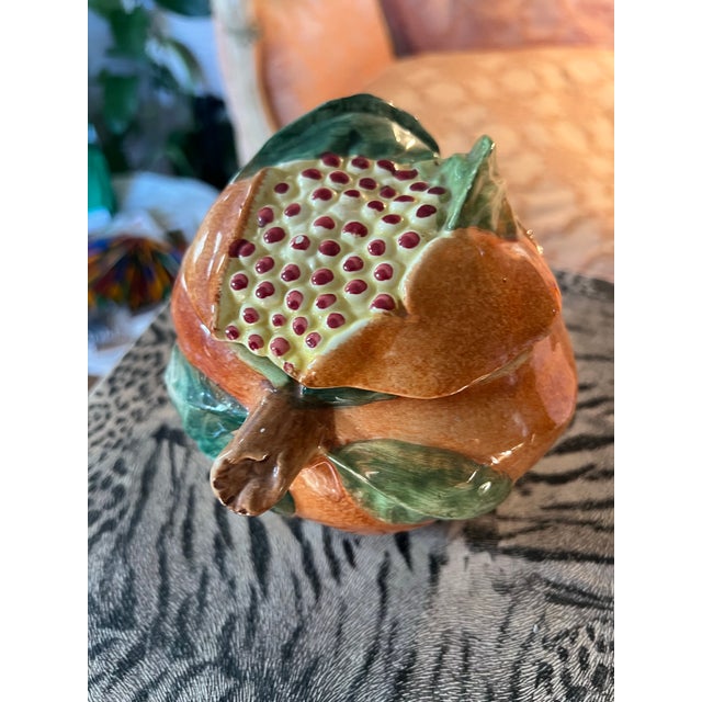 Mid-Century Modern 1970s Small Ceramic Vintage Pomegranate Dish For Sale - Image 3 of 8