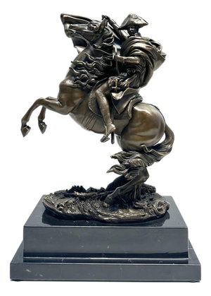 After Jacques-Louis David, Napoleon Bonaparte, Bronze on Black Marble Base