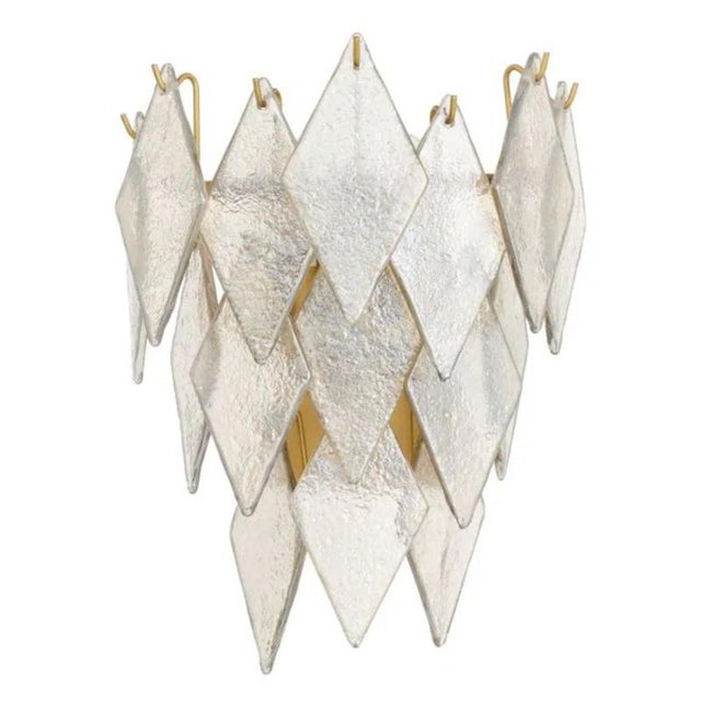 Antique Brass Handmade Glass Wall Lamps, Set of 2 For Sale - Image 8 of 9