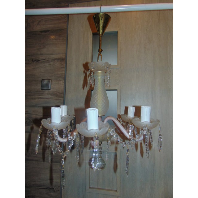 Brown Mid-Century Crystal Chandelier For Sale - Image 8 of 8