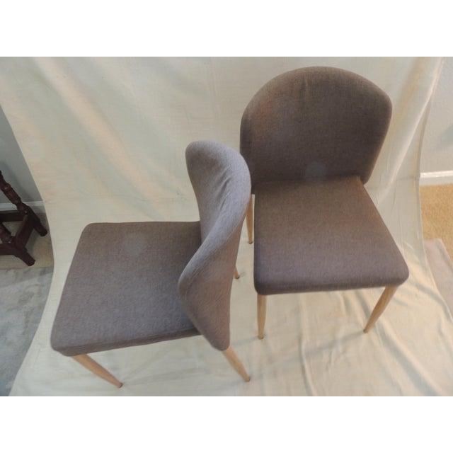 Mid-Century Modern Style Upholstered Dining Chairs - Set of 2 For Sale In Tampa - Image 6 of 9