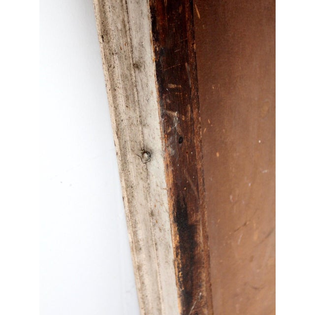 Antique Beveled Glass Mirror With White Wood Frame For Sale - Image 10 of 12