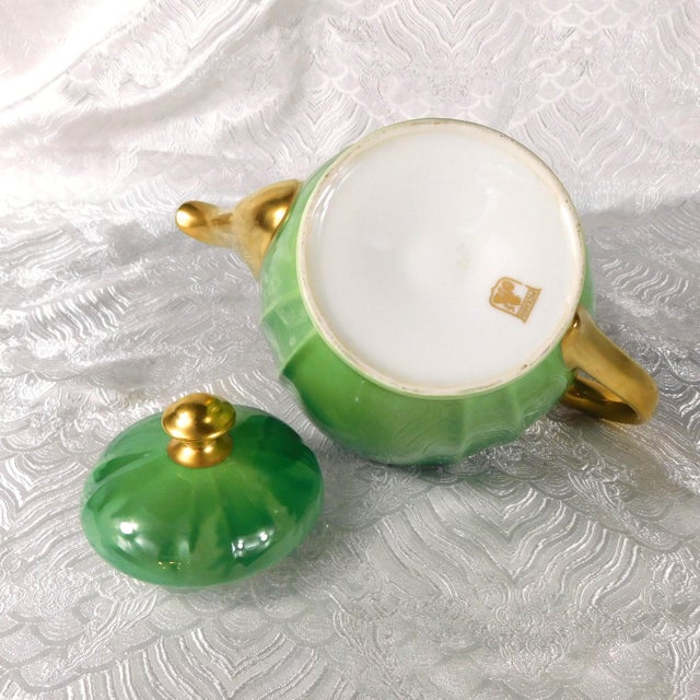 1950s Green Pickard Teapot With Sugar Bowl, Creamer and Five Cups - 10 pcs For Sale In San Francisco - Image 6 of 13