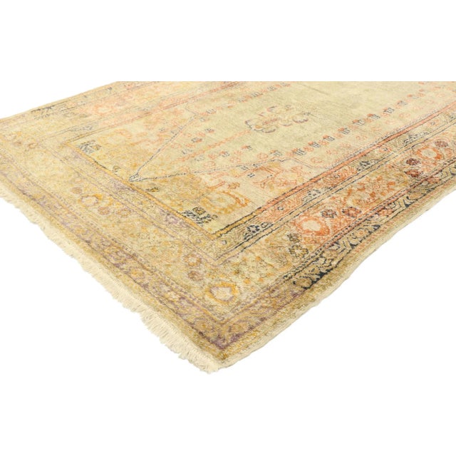 Vintage Turkish Sivas Prayer Rug with French Provincial Georgian Style 03'00 x 04'05. Balancing French Provincial and...