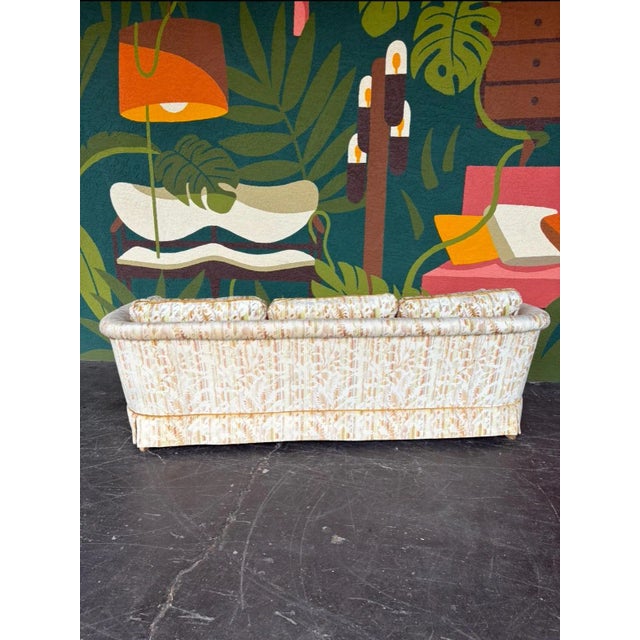 Textile Mid Century Velvet Floral Sofa For Sale - Image 7 of 12