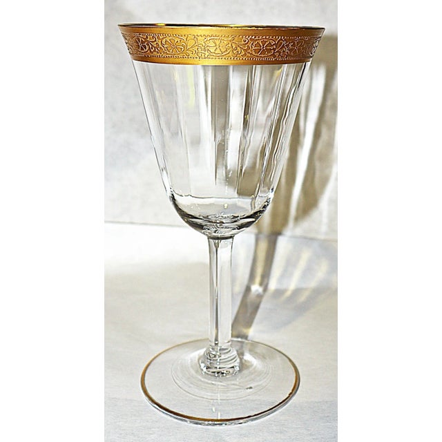 Traditional Vintage Gilt Rim Wine Stems- Set of 5 For Sale - Image 3 of 5