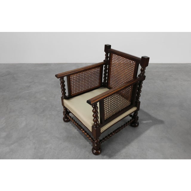 Antique English Oak and Rattan Armchairs with Twisted Details, 1880, Set of 2 For Sale - Image 15 of 18