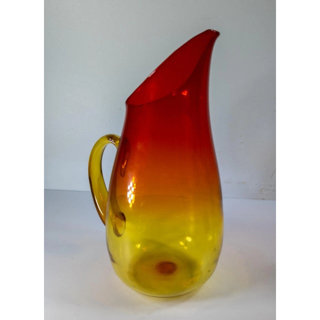 Mid 20th Century Mid-Century Amberina Art Glass Water Pitcher by Blenko For Sale - Image 5 of 10