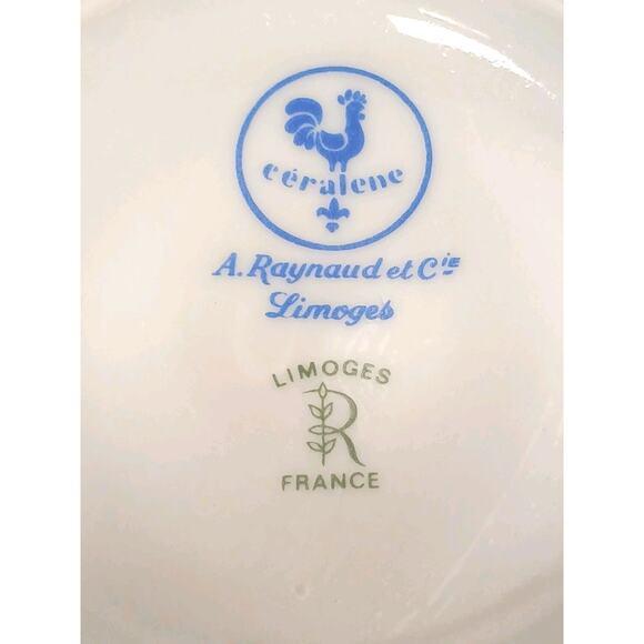 1960s 3 Cups Limoges Raynaud Ceralene Dioraflor Tea Coffee Mioraflor Floral France For Sale - Image 9 of 11