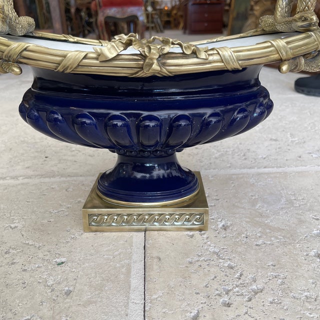 Late 19th Century Ormolu and Sèvres Porcelain Antique 'Choiseul' Jardinière Center Piece For Sale - Image 9 of 12