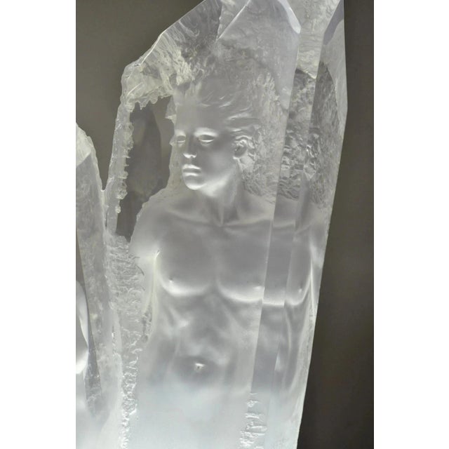 Late 20th Century Michael Wilkinson "Crystal Vision" 1999 Signed Acrylic Sculpture on Pedestal For Sale - Image 5 of 13