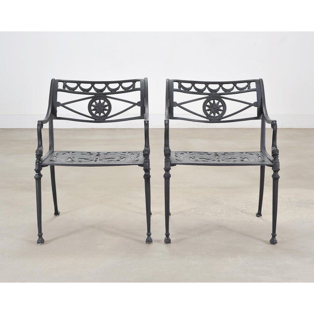 Kenneth Lynch Style Star and Dolphin Garden Table and Six Chairs For Sale - Image 10 of 18