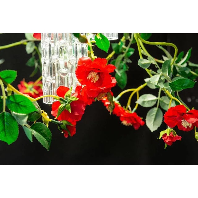 Small Round Flower Power Wild Red Roses Chandelier from VGnewtrend, Italy For Sale - Image 6 of 11